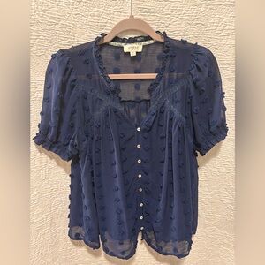 Umgee Navy polyester with front pearl buttons